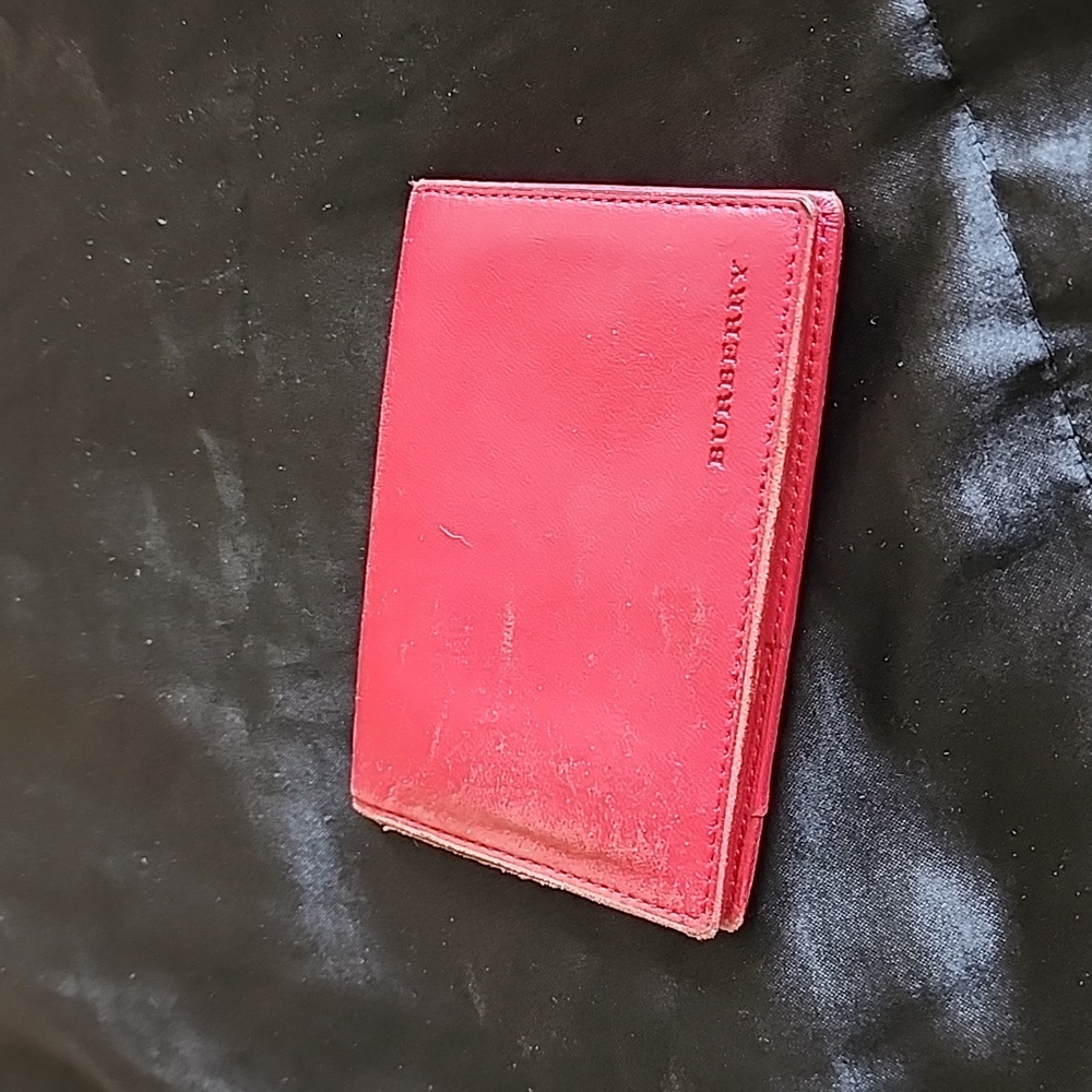 Burberry Leather Card Wallet Red